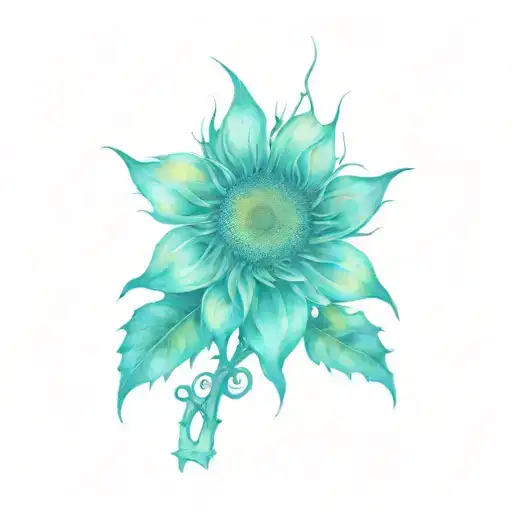 Sunflower And Barbwire On Sholder