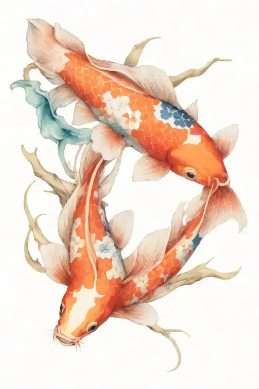 Koi Fish In A River Mountain Hammock