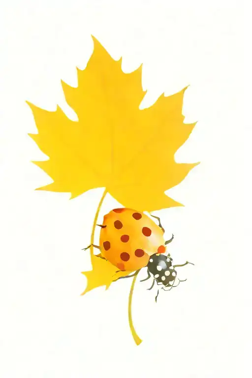 Ladybug On Maple Leaf