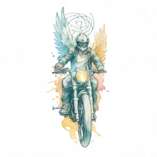 A Motorcycle Rider With Angel Wings