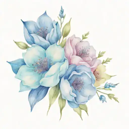 Family Flower Bouquet Fine Line