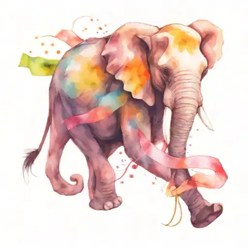 Spina Bifida Ribbon And An Elephant