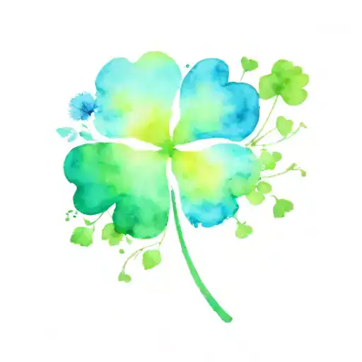 3 Floral With 4 Leaf Clover And Heart