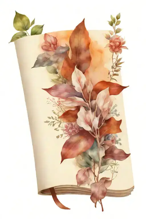 Open Book Lying Down With Australian Native Plants Growing Out Of It