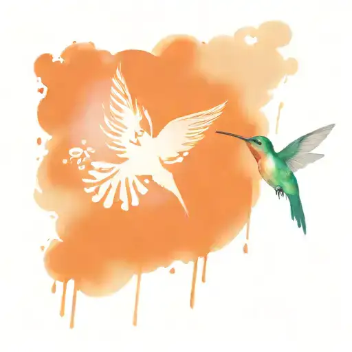 Hummingbird And Dog Paw Print