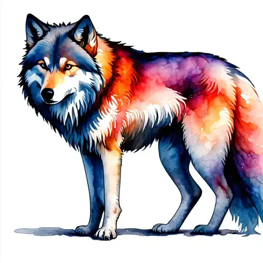 Whole Wolf Body With Feet And Tail Fading In Shadows