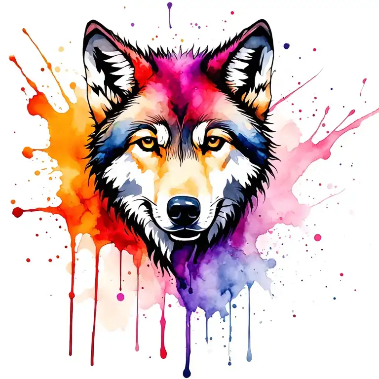 Wolf Paint Splatter