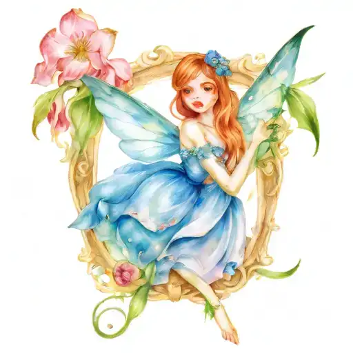 Mystical Bluebell Fairy Holding A Bluebell Flower Design