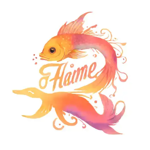 Name Tattoo With Fish