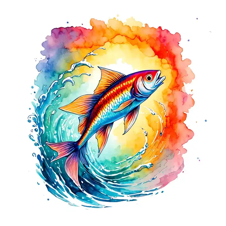 Jesus Fish Swimming Upstream