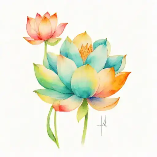 Lotus Flower With Still I Rise As Stem