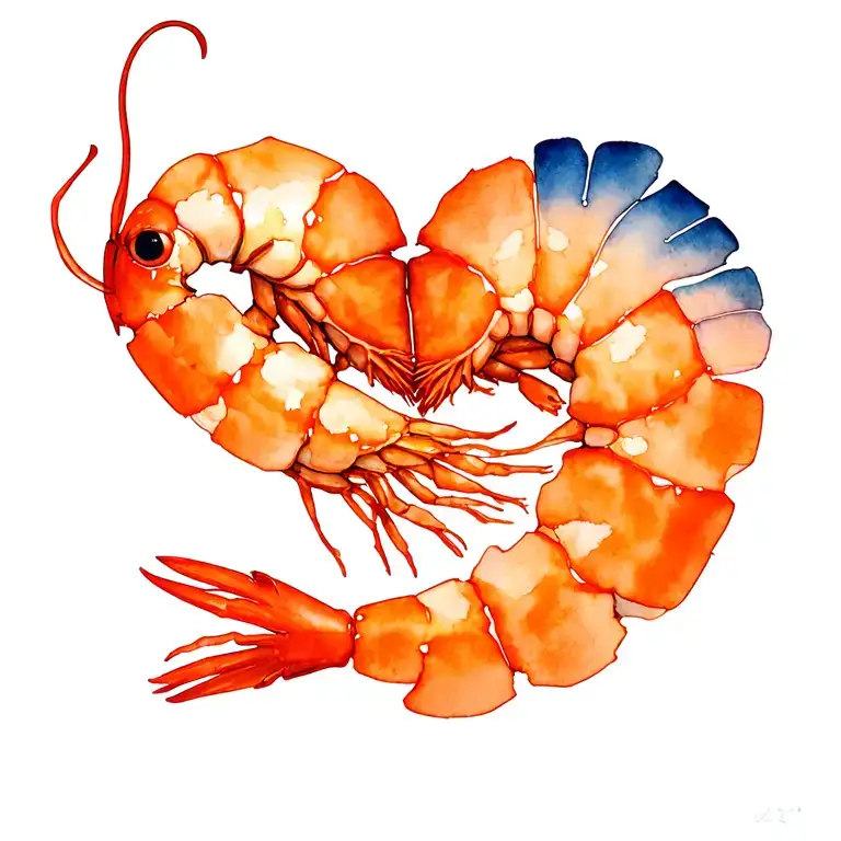 Shrimp And Eel Shaped Like Heart Intertwined