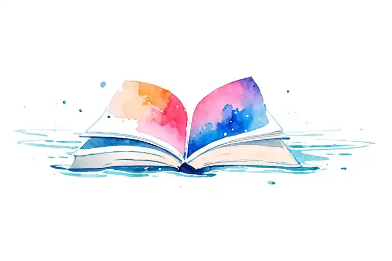 An Open Book Floating In Water