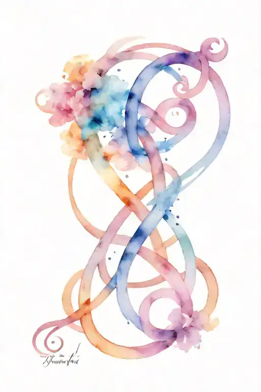 The Karmic Knot Symbol Surrounded My Mountain