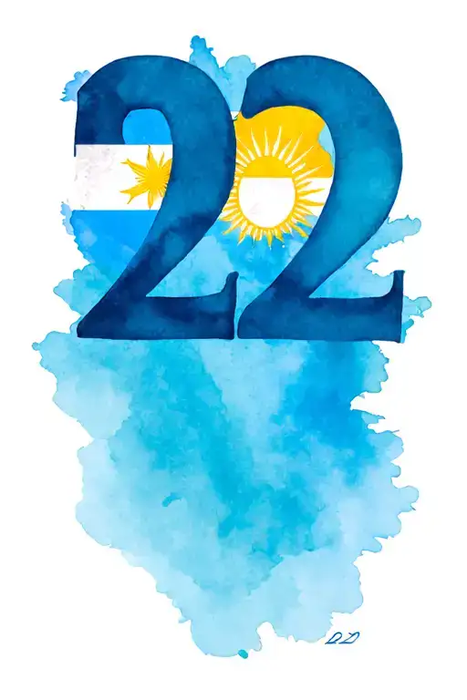 Phillipines Flag With The Number 22 Incorporated Within