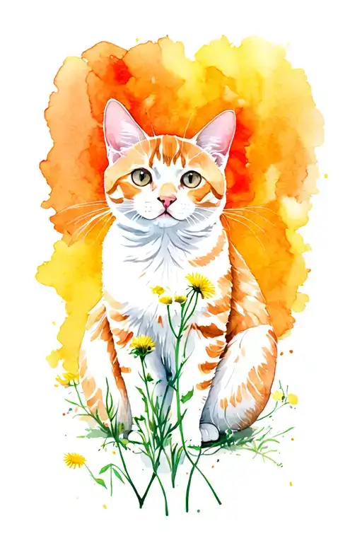 Cat Nudges Pusteblume