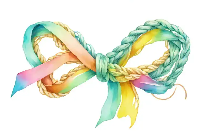 Breast Cancer Ribbon Made Out Of A Rope With A Knot