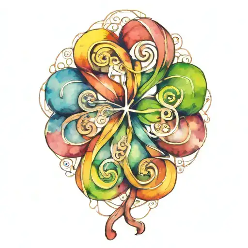 The Karmic Knot Intertwined Four-leaf Clover Leaf
