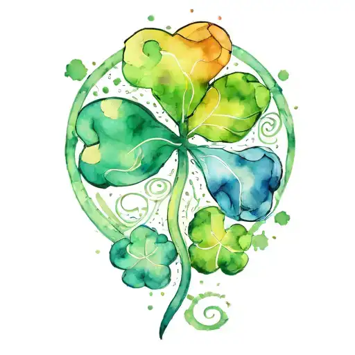 The Karmic Knot Intertwined Four-leaf Clover Leaf