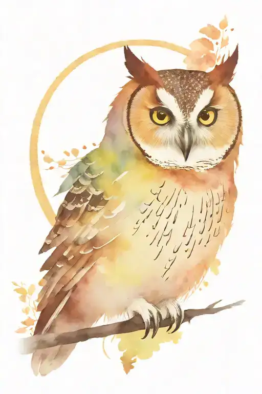 Eclipse Totality And An Owl Perched