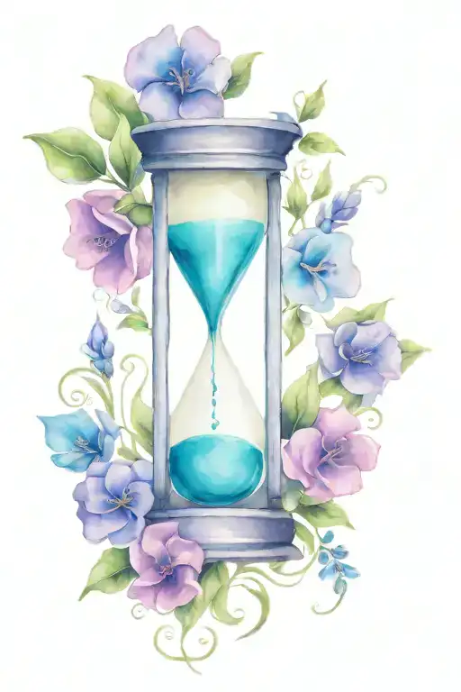 Bible Verse Flower Garden Filled Hourglass Tattoo Depicting