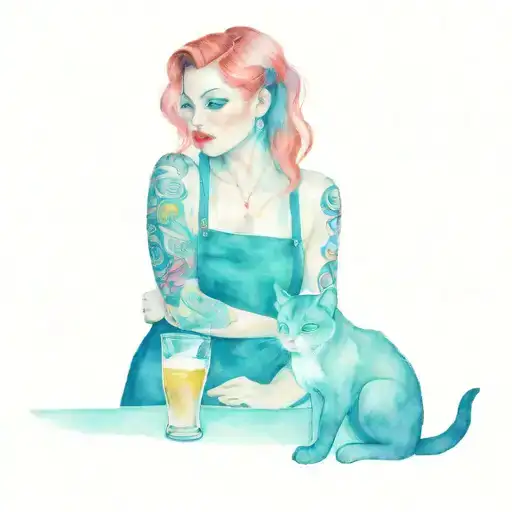 Bartender And Cat