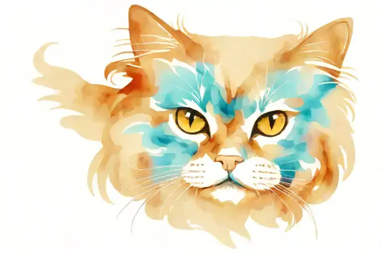 Watercolor Persian Cat