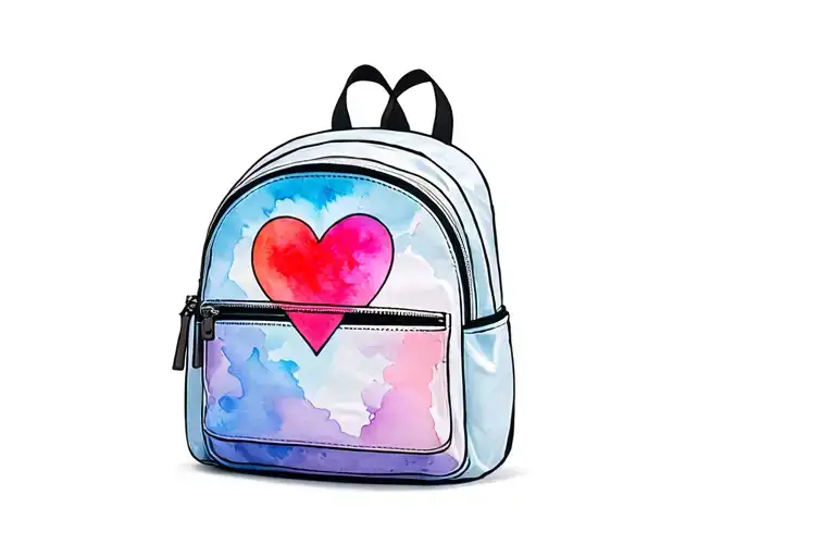 Mini Backpack Unzipped With Heart Inside