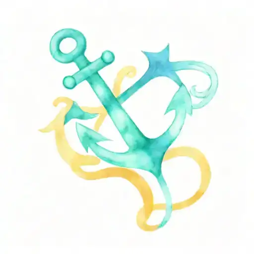 A Minimalist Anchor Tattoo With The Names Michelle And Megan Intertwined In The Design