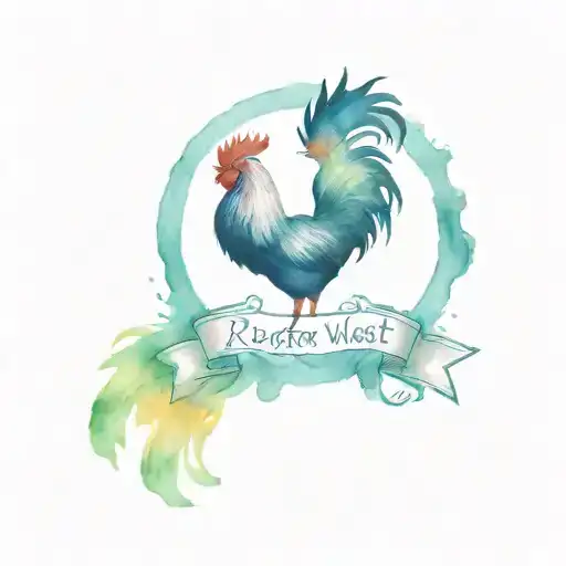 Generate A Small Tattoo For Key West Florida That Incorporates A Rooster