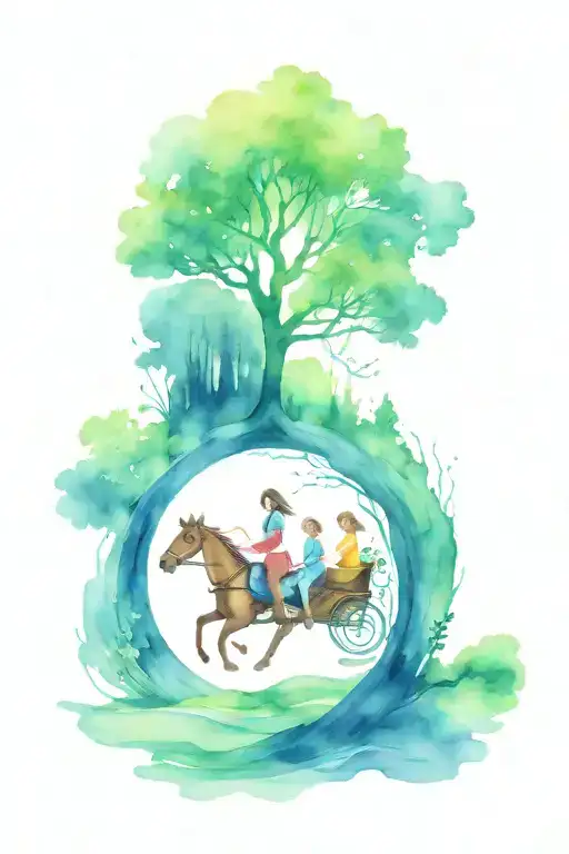 Mom And 4 Daughters Log Ride