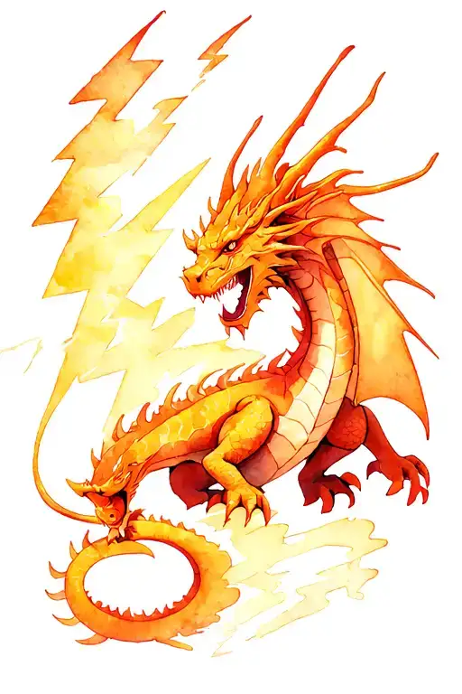 Dragon In Lightning Storm