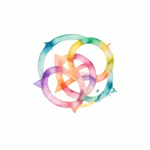 Family Of 4 Elements Intertwined Symbolizing The Love And Eternity