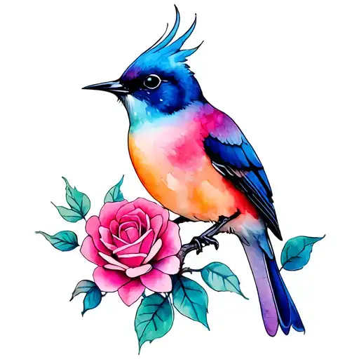 Rose Flower Hammingbird