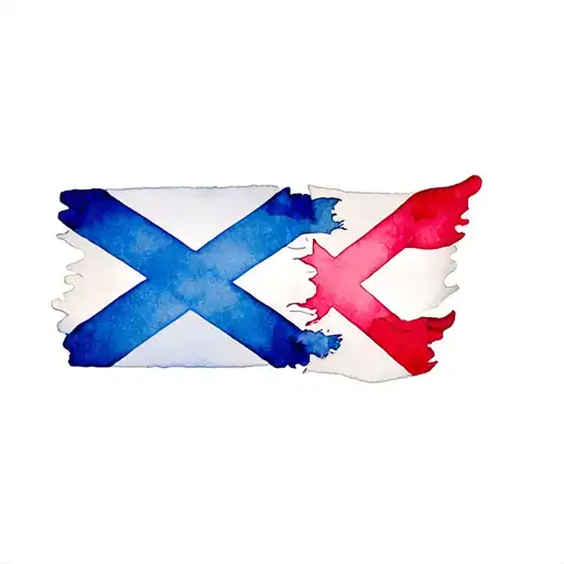 Northumberland And Scottish Flag Intertwined