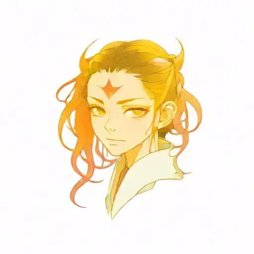 Nezuko Demon Slayer Anime Rainbow Colored Eyes Holding