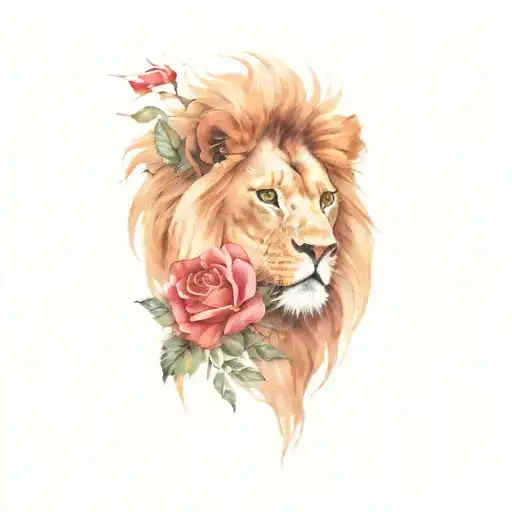 Lion And Rose
