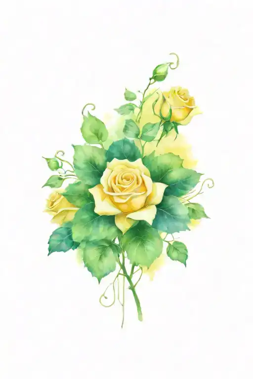 Yellow Rose And Shamrock Intertwined