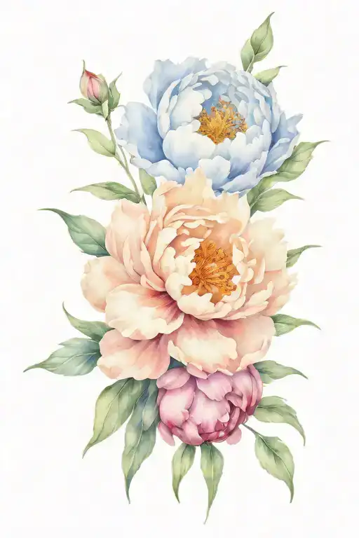 Peony Flower Blooming Flowers Growing Together Symbolizing The Client's Love