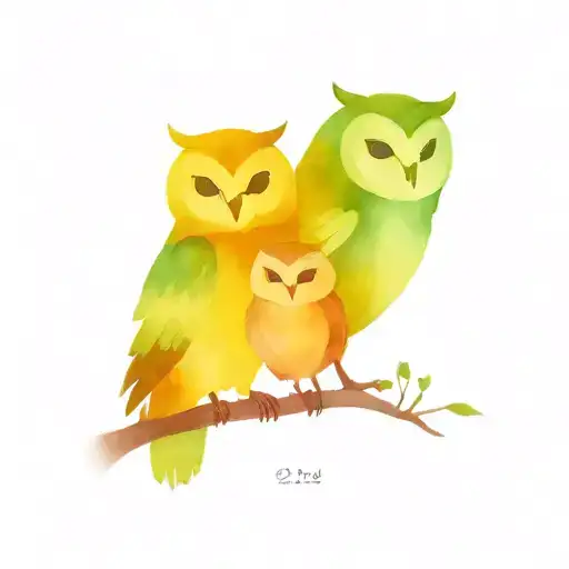 Owl Family Of 5