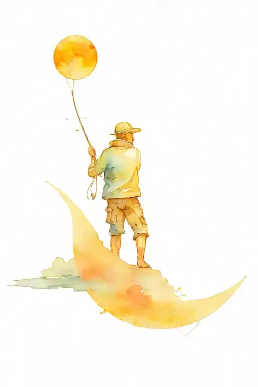 Man Fishing On The Moon