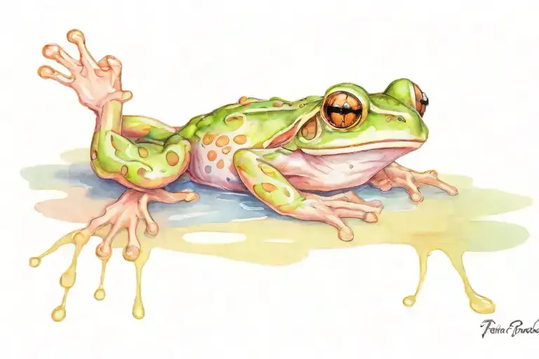 Tiny Frog In Puddle With Soot Sprites