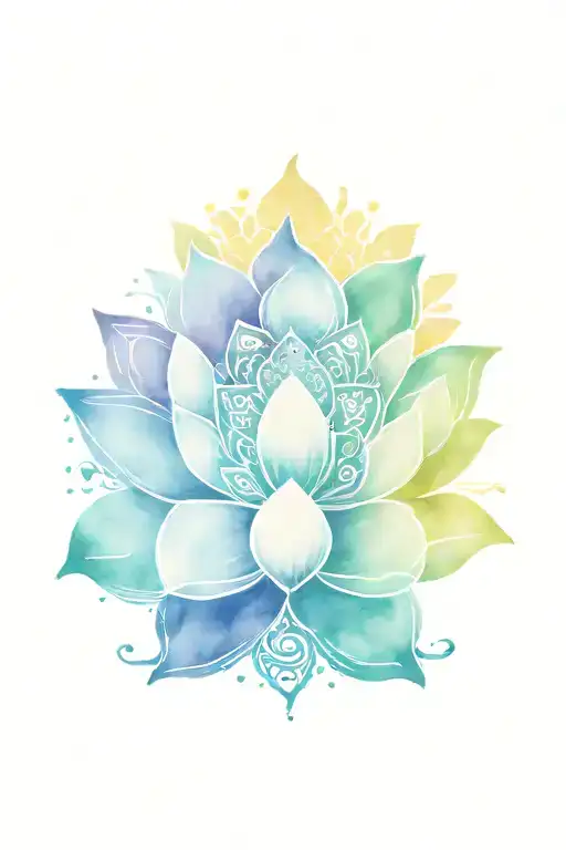 Mandala With A Blooming Lotus Flower
