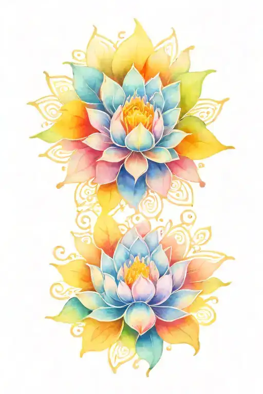 Mandala With Lotus Flower Blooming