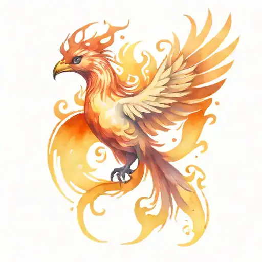 Phoenix Bird Coming Out Of The Fire