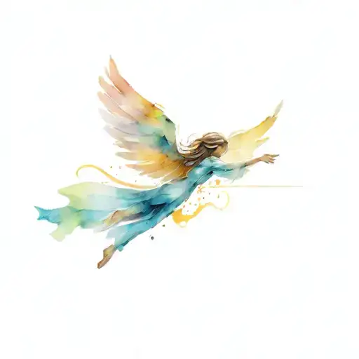 Angel Flying In Sun Rays