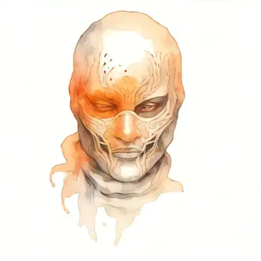 Black Balaclava Mask With No Eyes And A Set Of Colored Snarling Lips