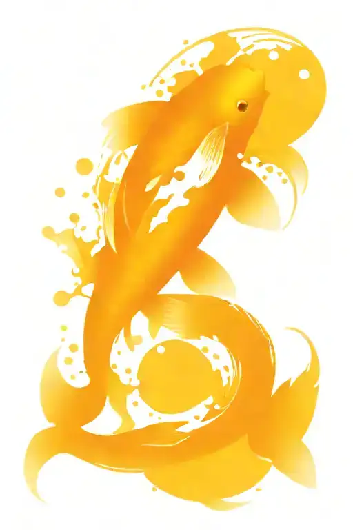 Koi Fish Swimming Upstream