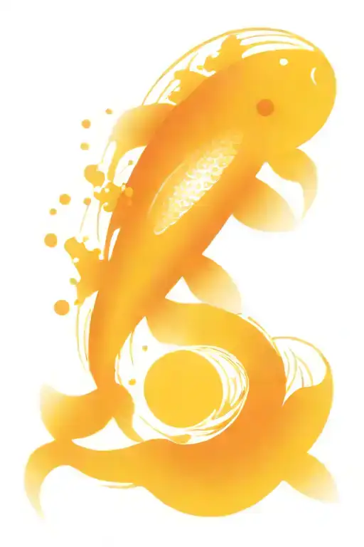 Koi Fish Swimming Upstream