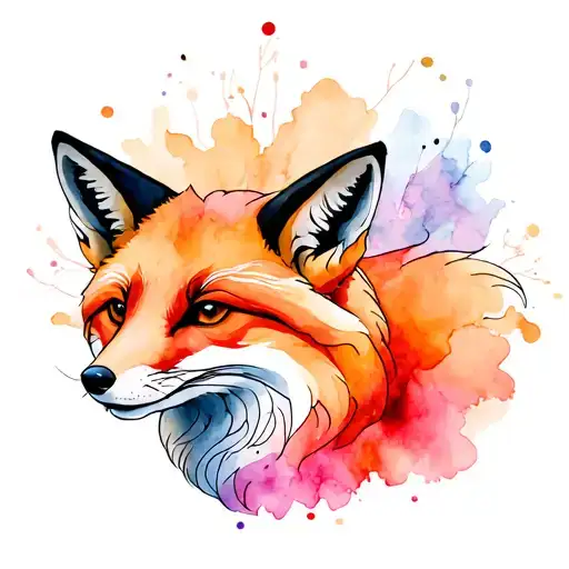 Fox Line Art Representation